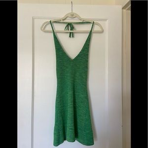 Green Knit Halter Dress